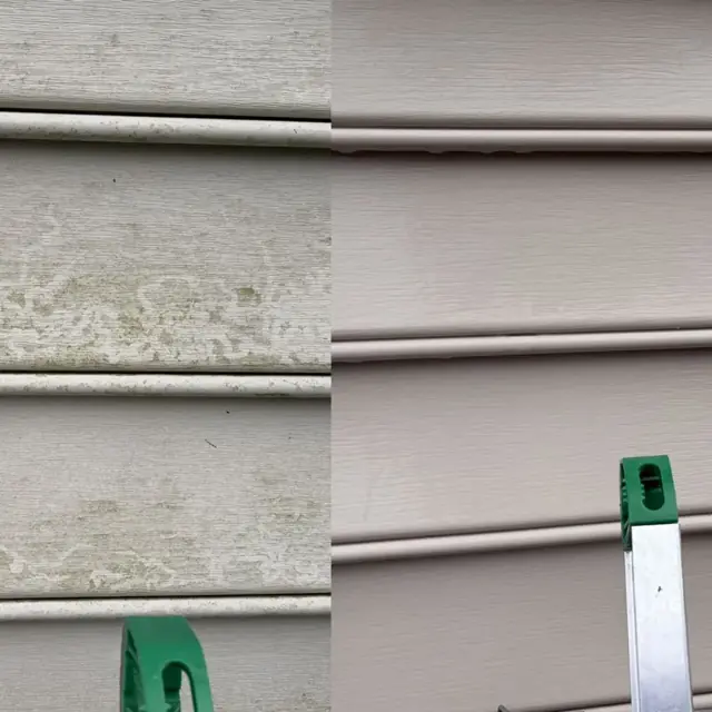 Siding before and after washing