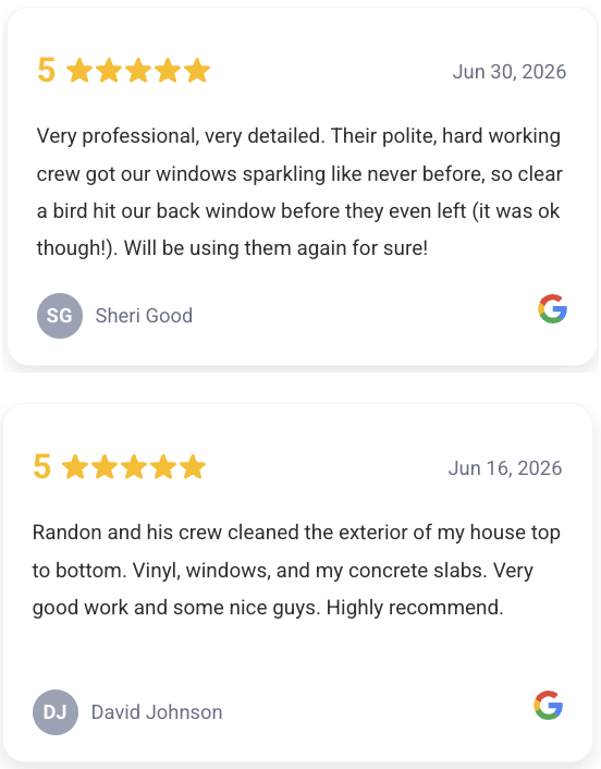 Five-star Google reviews for RM Exterior Services