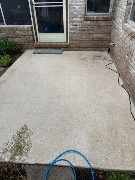 Clean concrete patio after washing